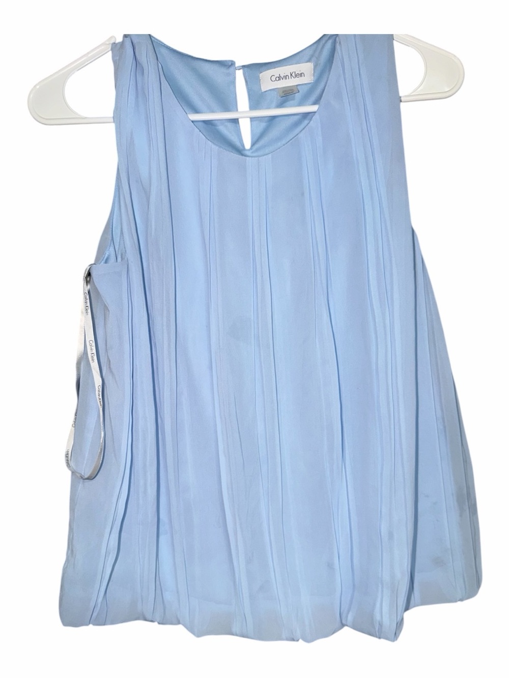 Calvin Klein Sky Blue Pleated Sleeveless Camisole